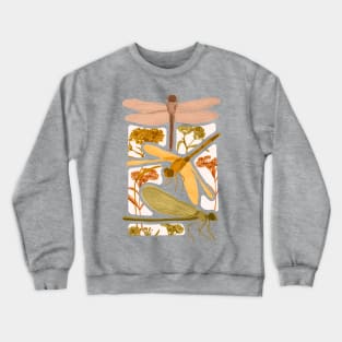 Dusky Earth Tone Dragonfly Abstract Crewneck Sweatshirt